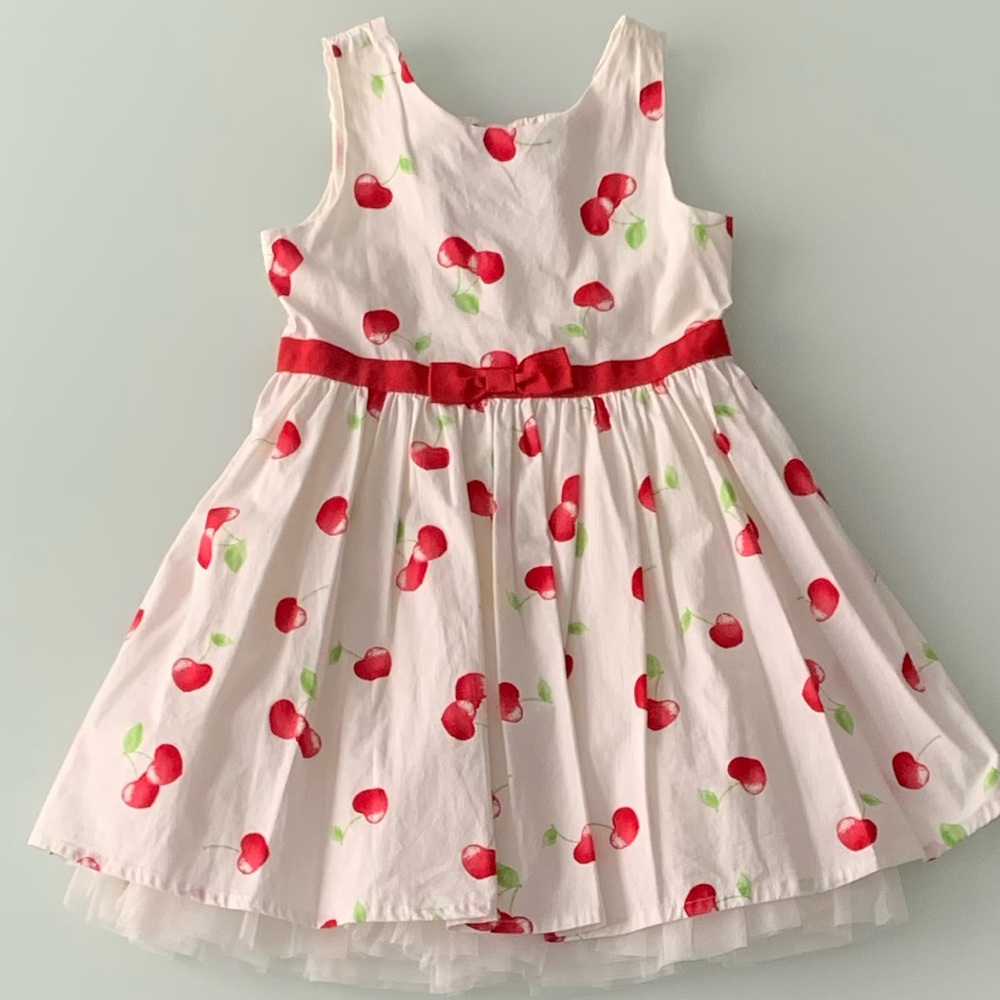 Ivory Dress w/ Cherries EUC